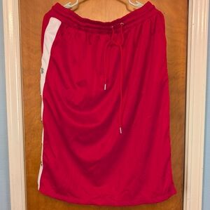 Ashley Stewart Red Midi Skirt with White Side Trim